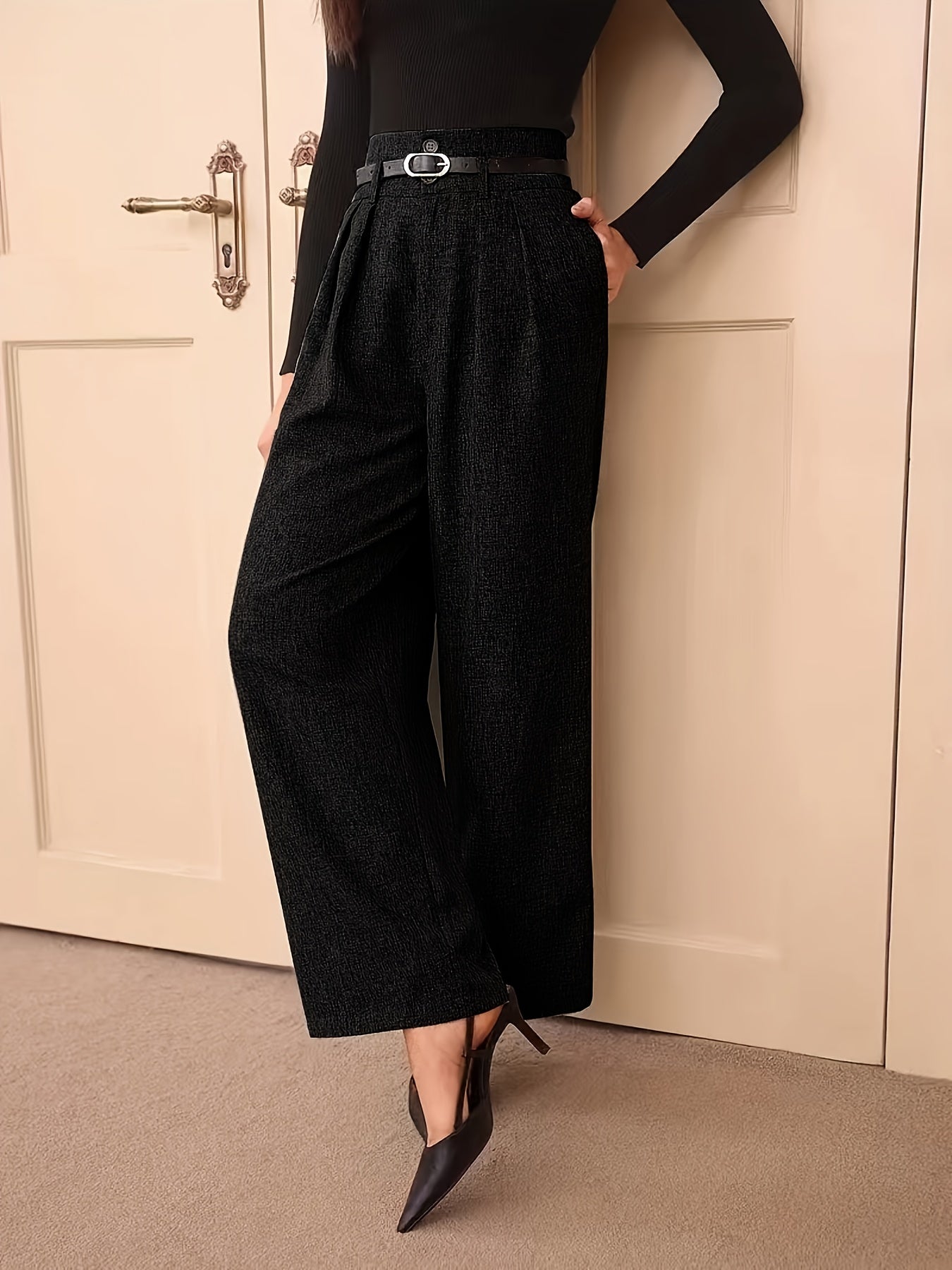 High-Waist Straight Pants