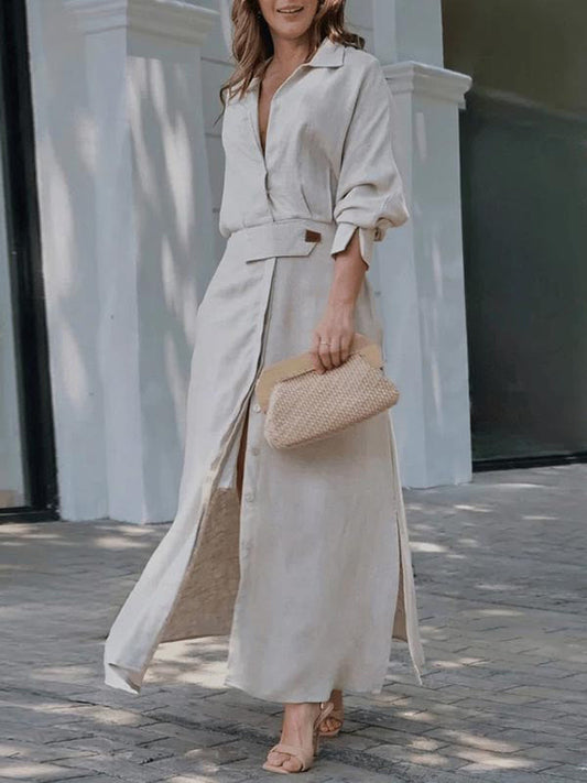 Elise Split-Side Shirt Dress