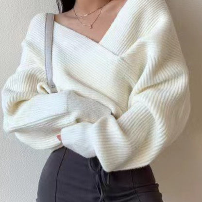 The Santa Monica Apparel™ | Elegant Retro Off-Shoulder Sweater
