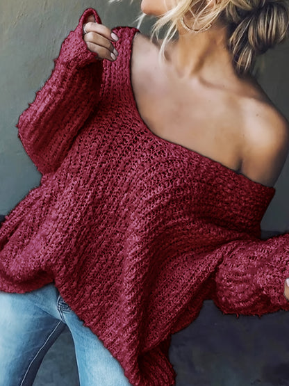 The Santa Monica Apparel™ | Strapless Hollow-Knit Sweater