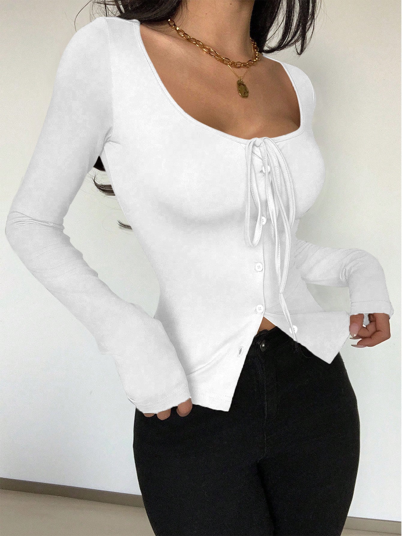 The Santa Monica Apparel™ | Classic Button-Detail Top