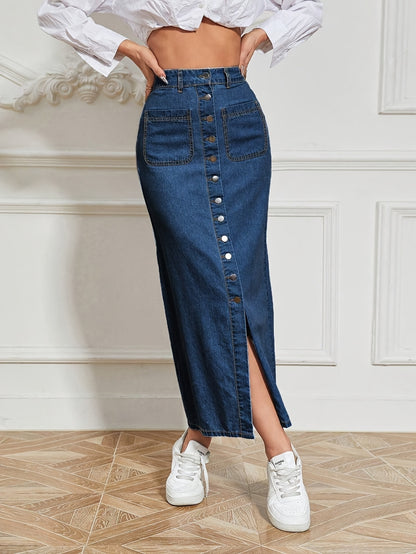 Denim Maxi Skirt