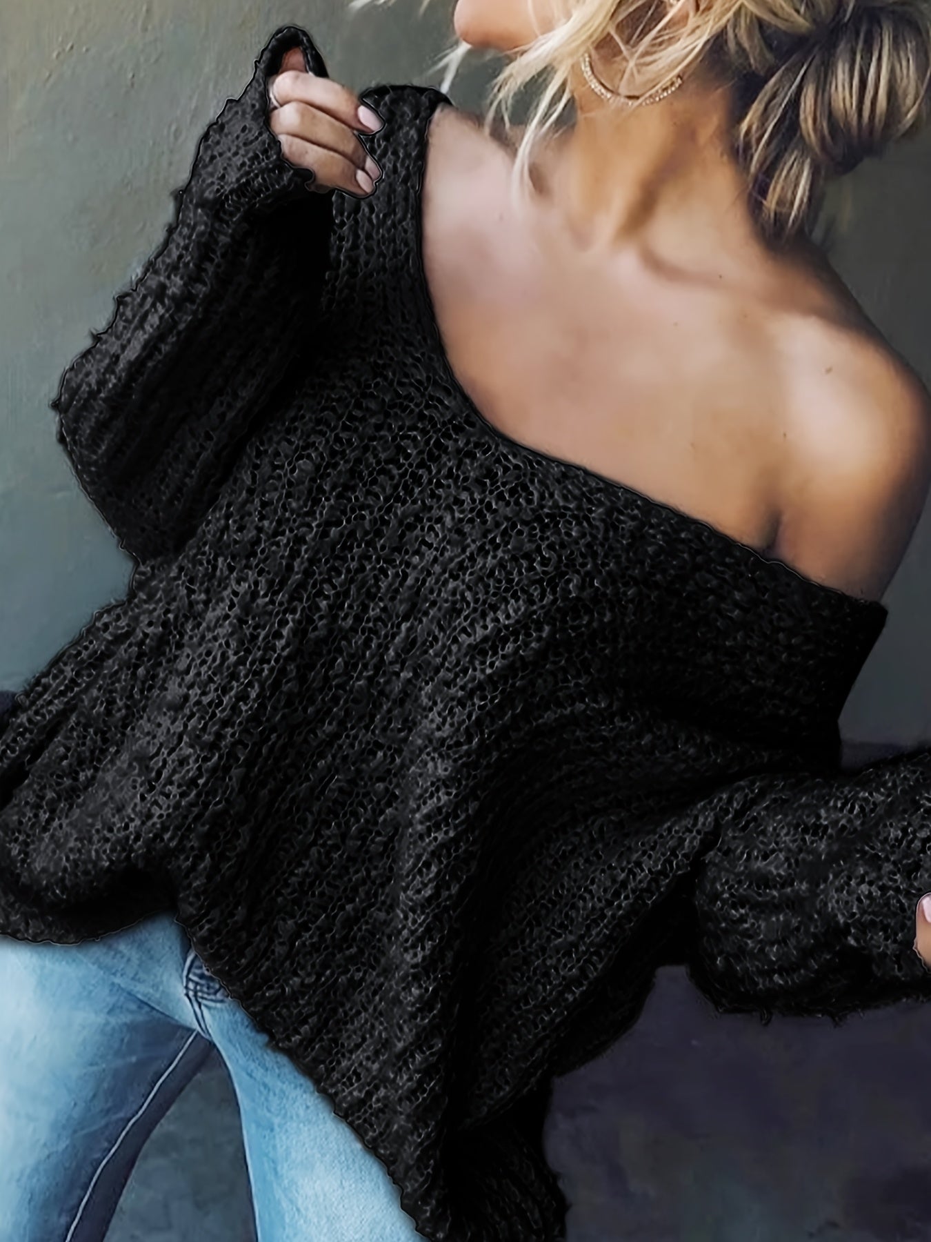The Santa Monica Apparel™ | Strapless Hollow-Knit Sweater