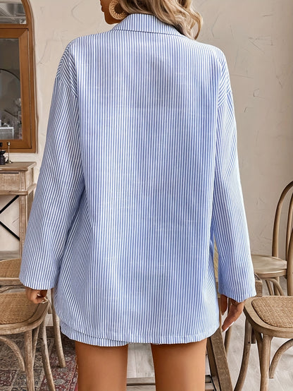 Striped Long-Sleeve Shirt & Shorts Set