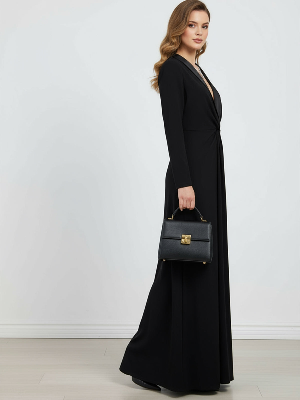 Adriana Deep V Maxi Dress