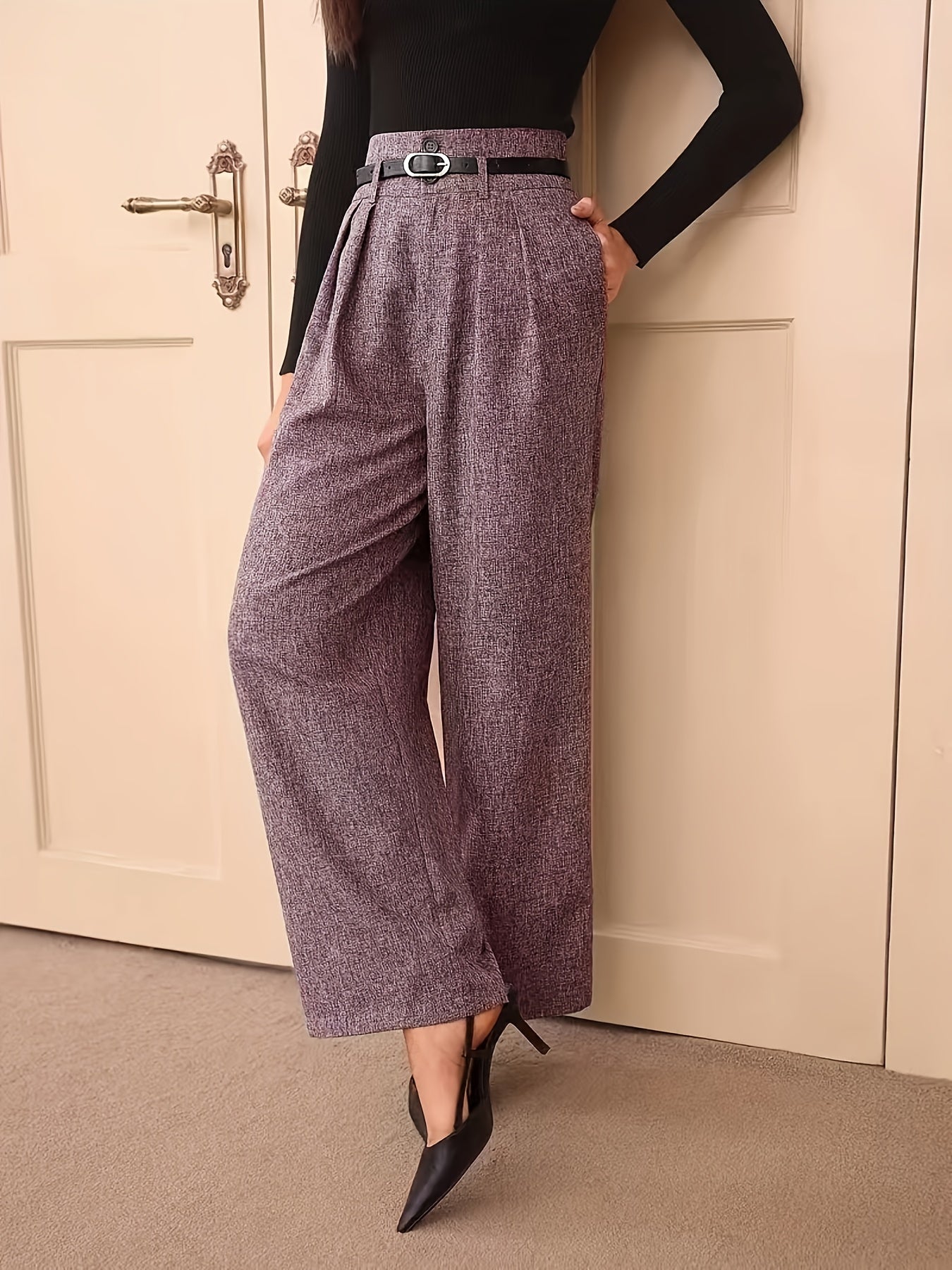 High-Waist Straight Pants
