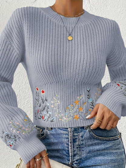 The Santa Monica Apparel™ | Ditsy Floral High-Neck Sweater
