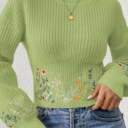 The Santa Monica Apparel™ | Ditsy Floral High-Neck Sweater