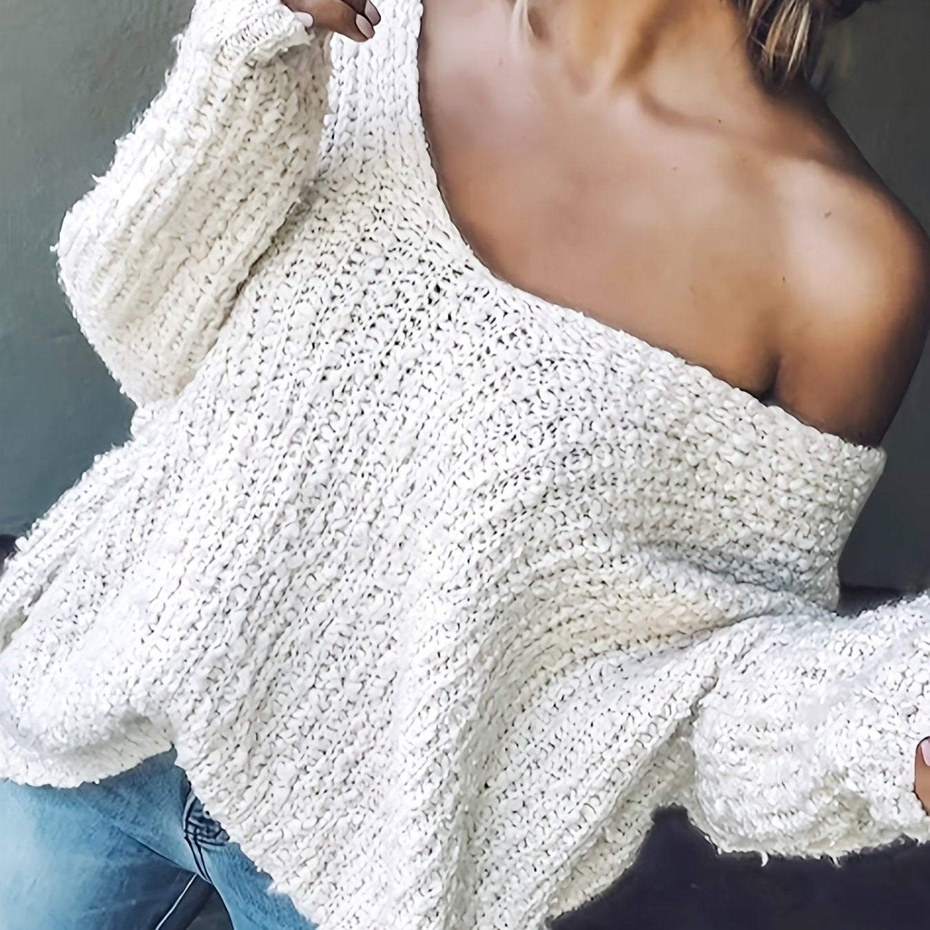 The Santa Monica Apparel™ | Strapless Hollow-Knit Sweater