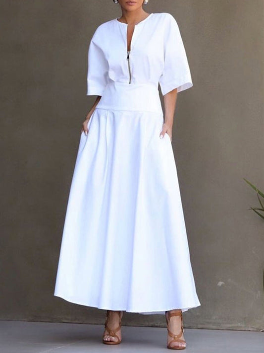 Colette Zipper Maxi Dress