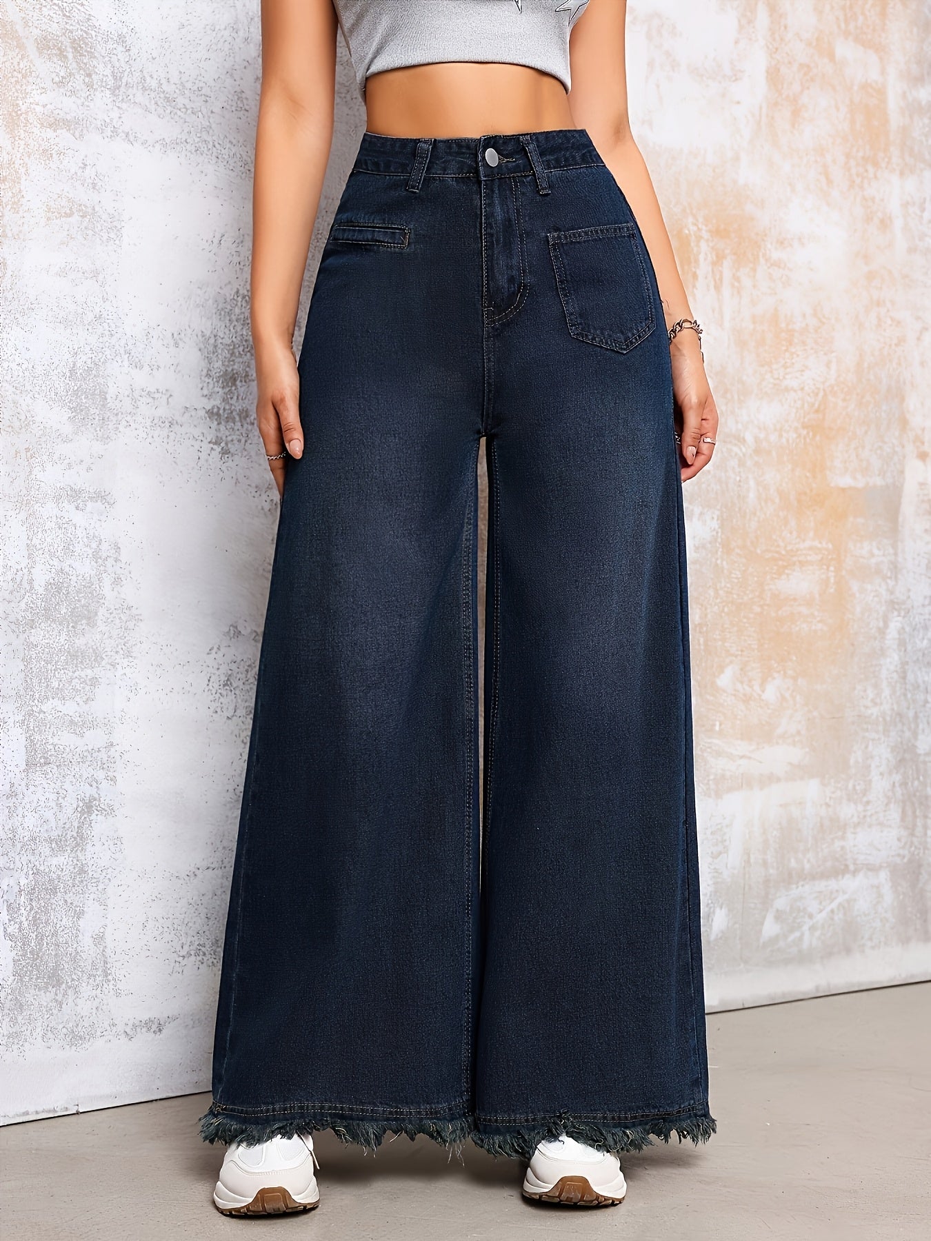 Wide-Leg Denim Jeans