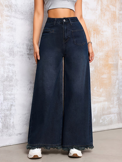 Wide-Leg Denim Jeans