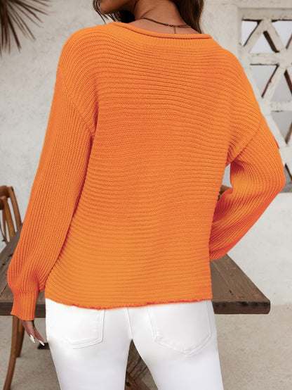 The Santa Monica Apparel™ | Off-Shoulder Lantern-Sleeve Sweater