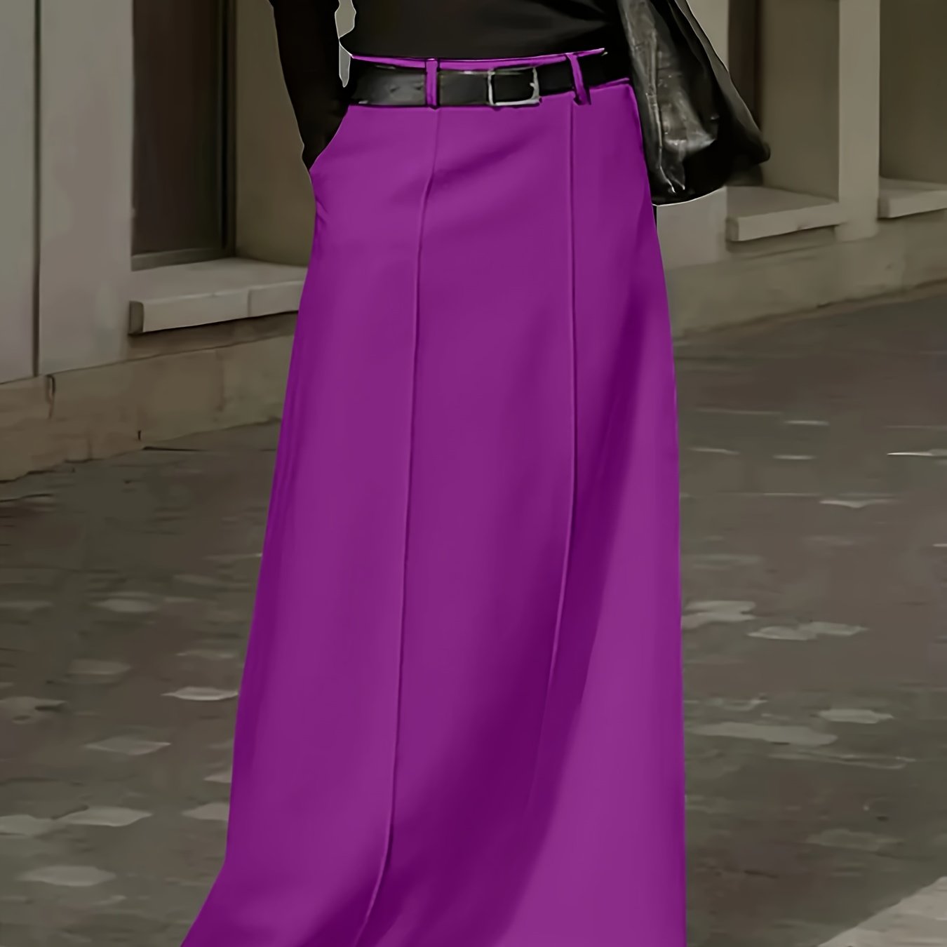 High-Waist Midi Skirt