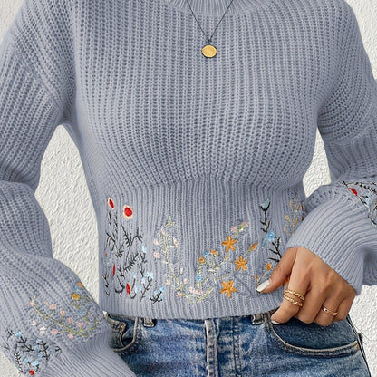 The Santa Monica Apparel™ | Ditsy Floral High-Neck Sweater