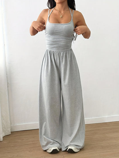 Off-Shoulder Ruched Jumpsuit