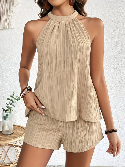Halterneck Top & Shorts Set