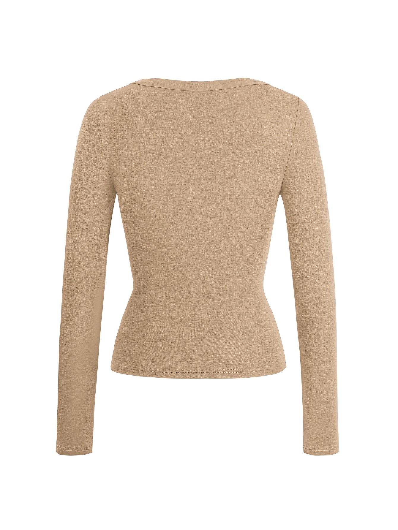 The Santa Monica Apparel™ | Sleek V-Neck Long-Sleeve Top