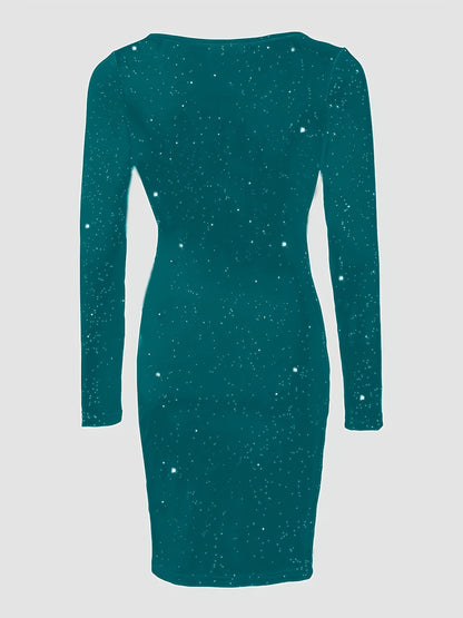 Bodycon Glitter Mesh Dress