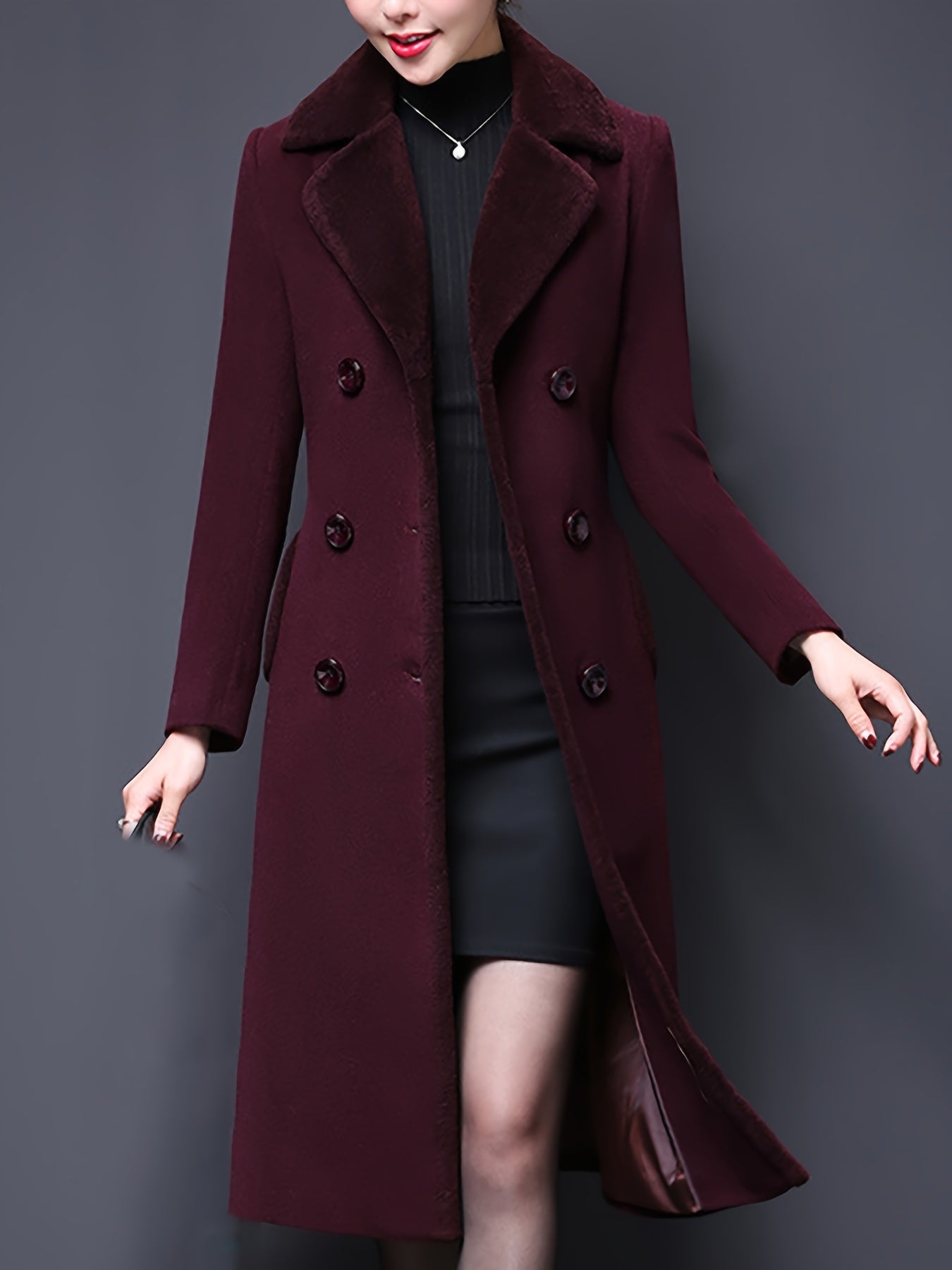 Double-Breasted Fur Coat