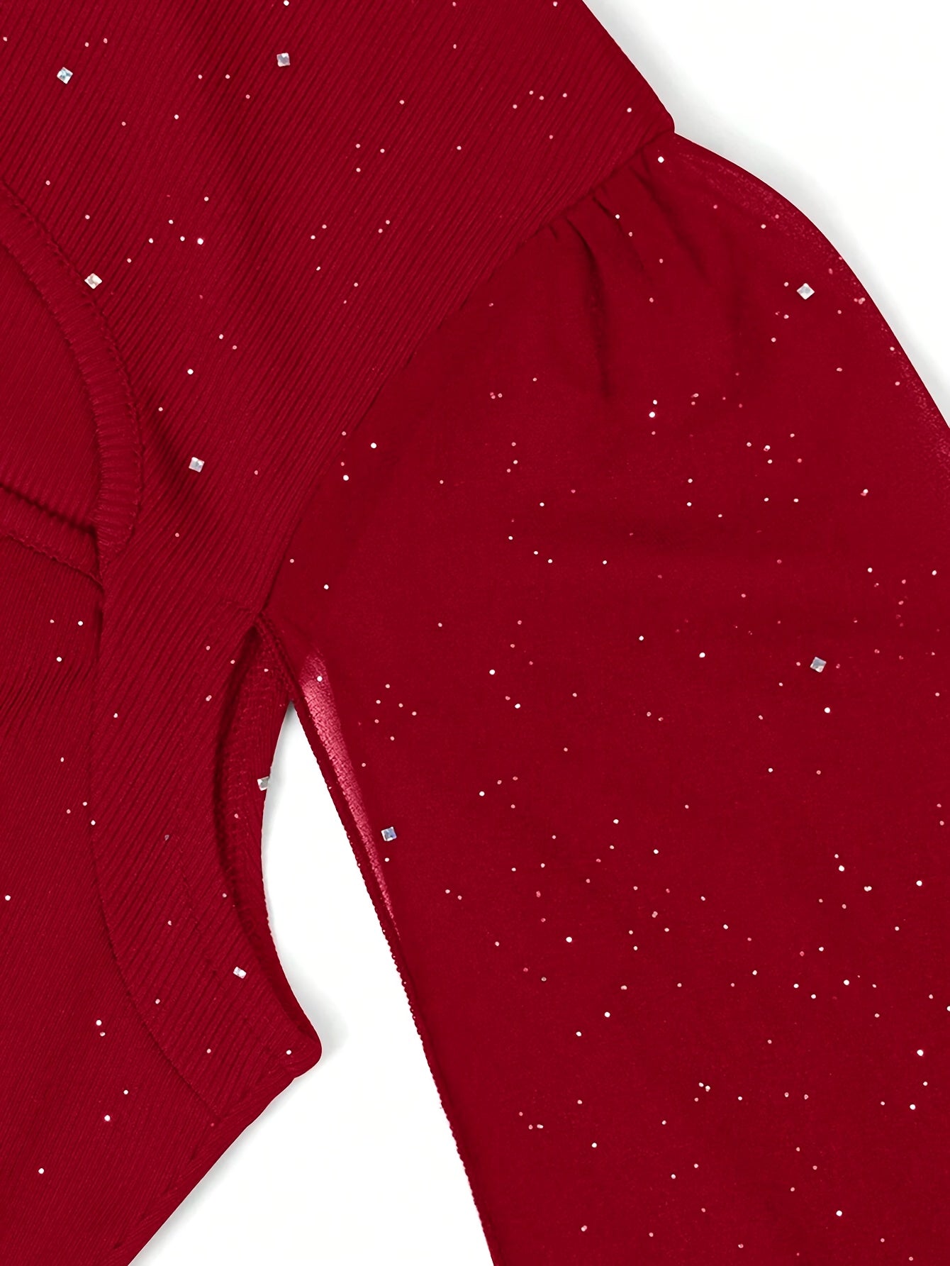 Over Shoulder Glitter Mesh Dress