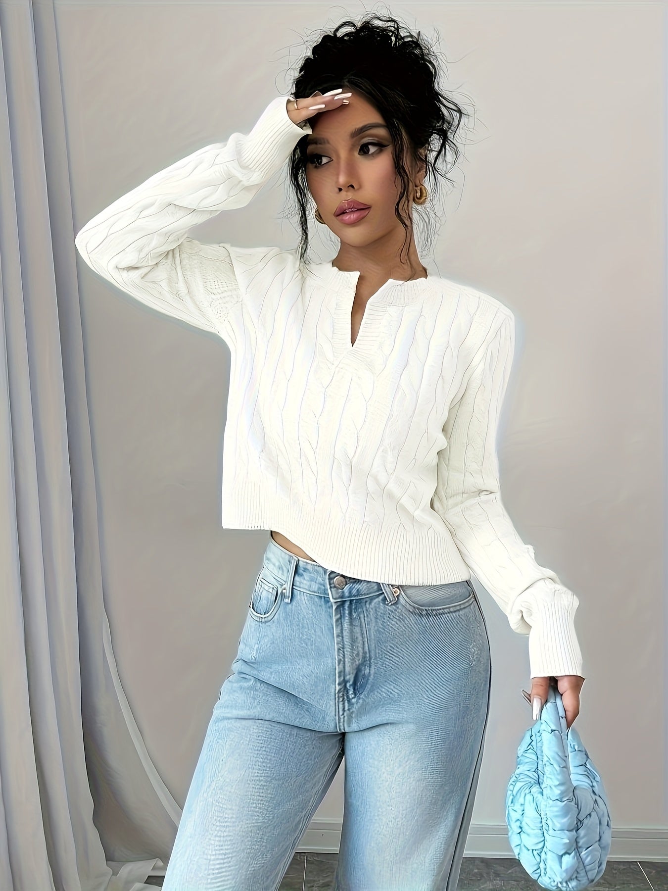 The Santa Monica Apparel™ | Elegant Notched-Collar Sweater