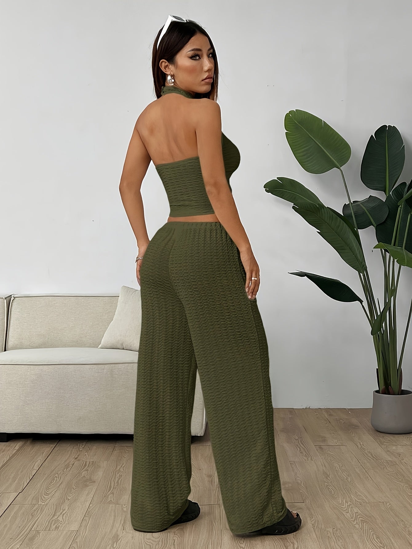 Halter Neck Top & Baggy Pants Set