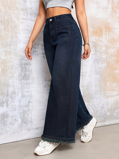 Wide-Leg Denim Jeans