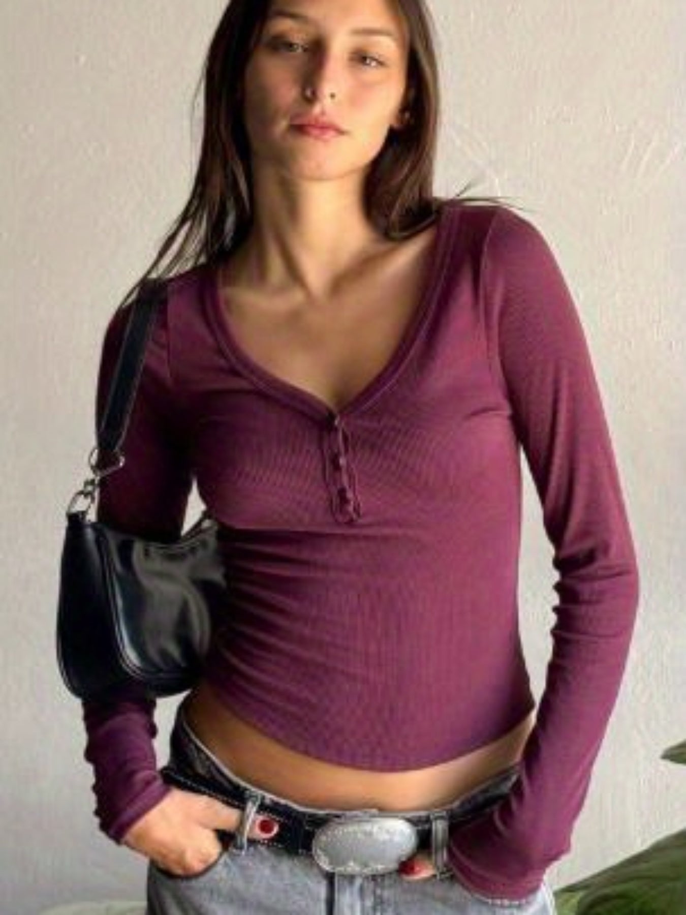 The Santa Monica Apparel™ | Button-Detail Fall Top