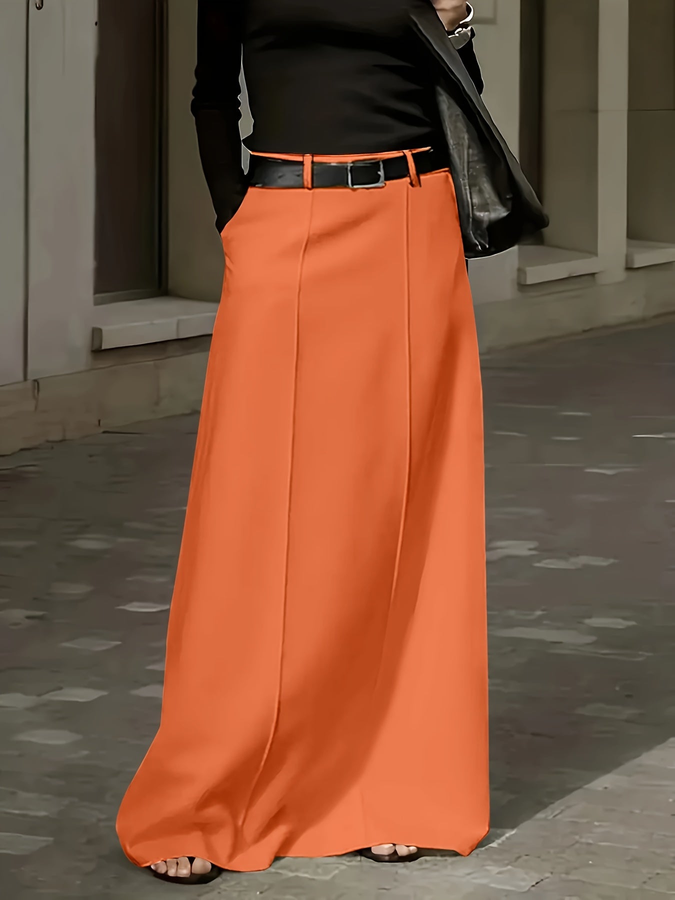 High-Waist Midi Skirt