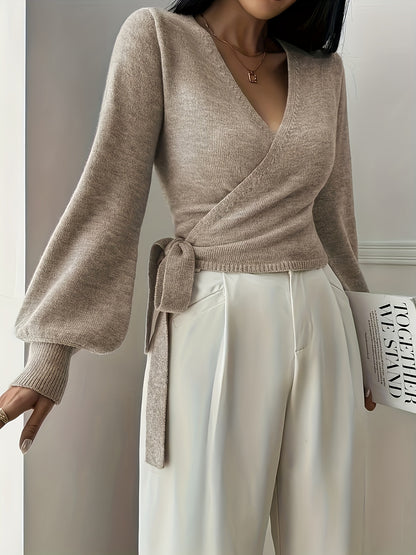 Asymmetric V-Neck Sweater