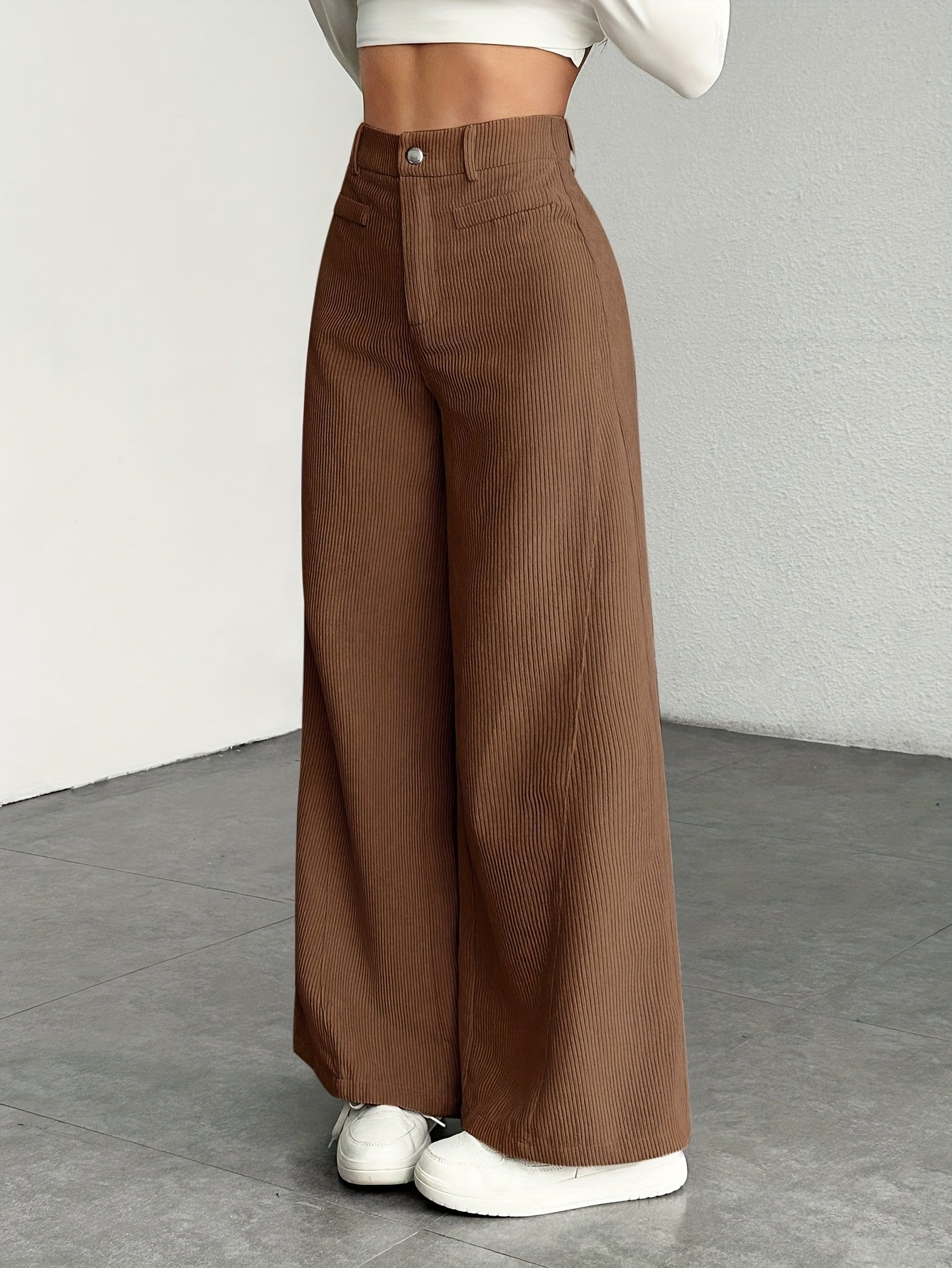 Corduroy Wide-Leg Pants