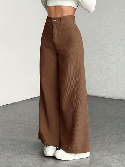 Corduroy Wide-Leg Pants