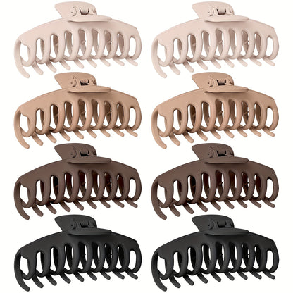 8-Pack Large Matte Hair Claw Clips